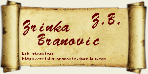 Zrinka Branović vizit kartica